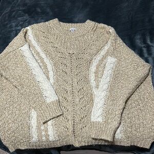 Cozy Beige Cable Knit Sweater